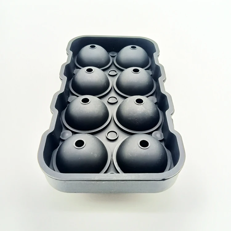 Ice Ball Cube Maker Mold Trays Custom Logo Round Ice Cream Mould Silicone Ice Cube Tray With Lid