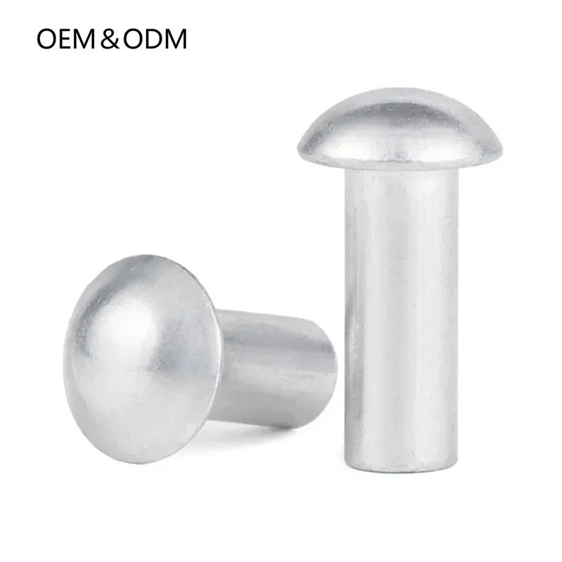 Factory Hot Sale 3Mm 6Mm Black Small Leather Rivet Flat Solid Steel Double Head Round Iron Screw Metal M12 Rivet