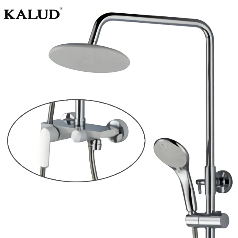 Wholesale Price Rain Showerhead Thermostatic bathroom Rain Shower Seat Wall Mounted Brass Bath  Shower Mixer Faucet Shower Head