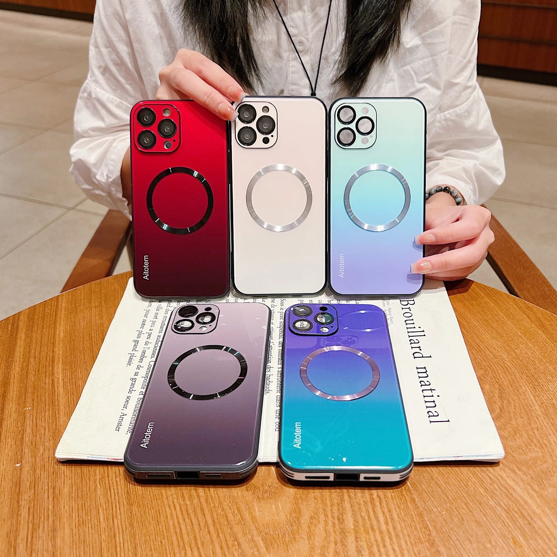 2022 стеклянный чехол для телефона Magsafe с пленкой iPhone 14 13 12 11