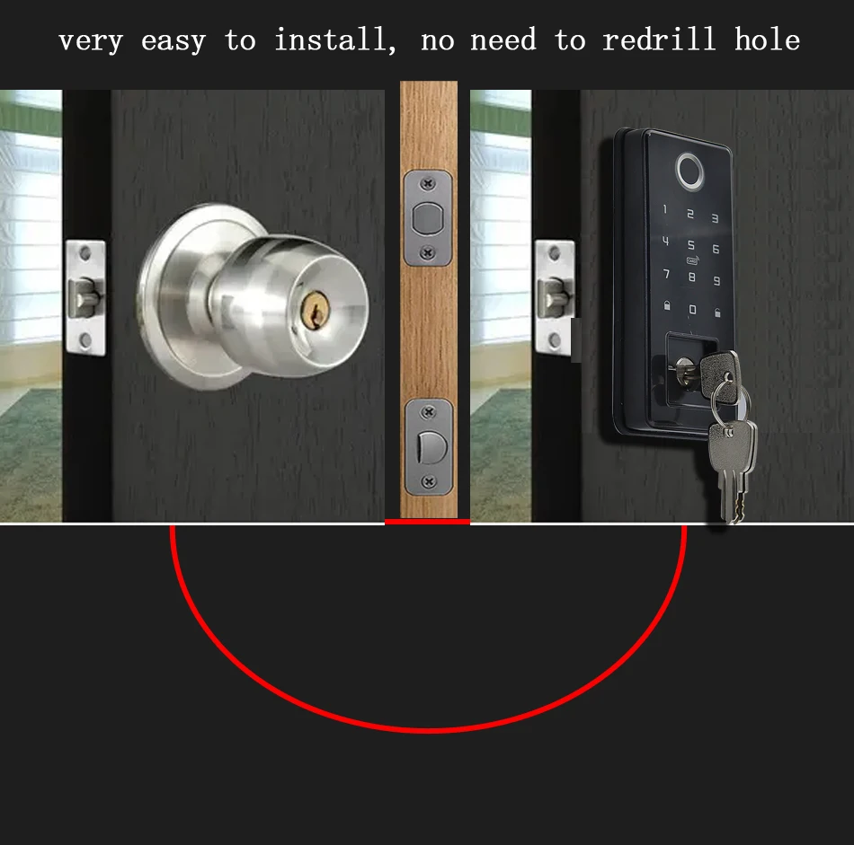 Eiysie high Security Smart Electronic WiFi Biometric Fingerprint Door Deadbolt Lock Self Locking Door Lock