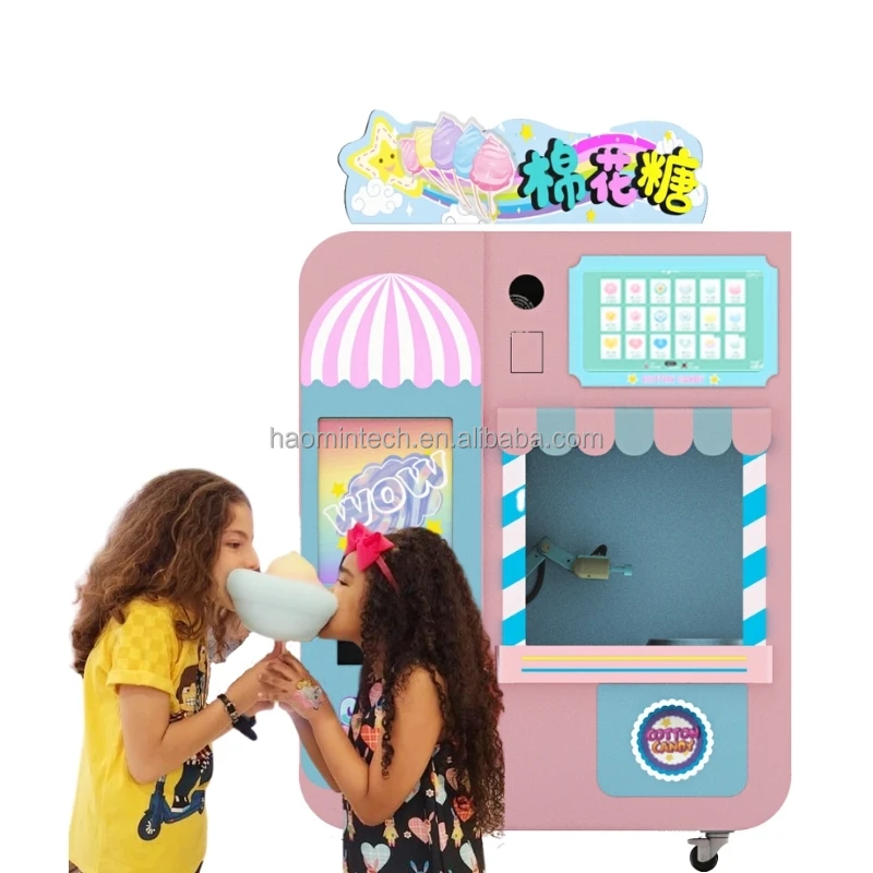 Automatic Cotton Candy Machine for 60 Kinds of Flower Pattern More Payment Cotton Candy Vending Machine for Business