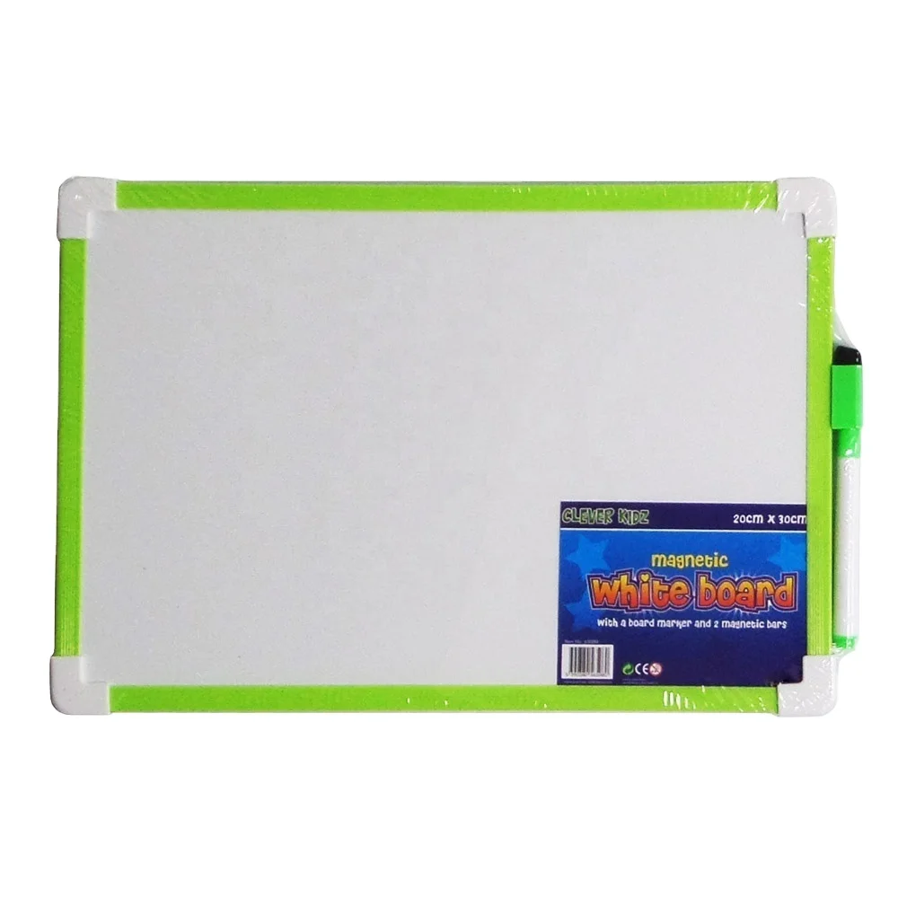 Children magnetic mini size 30X20cm white board with colored plastic frame