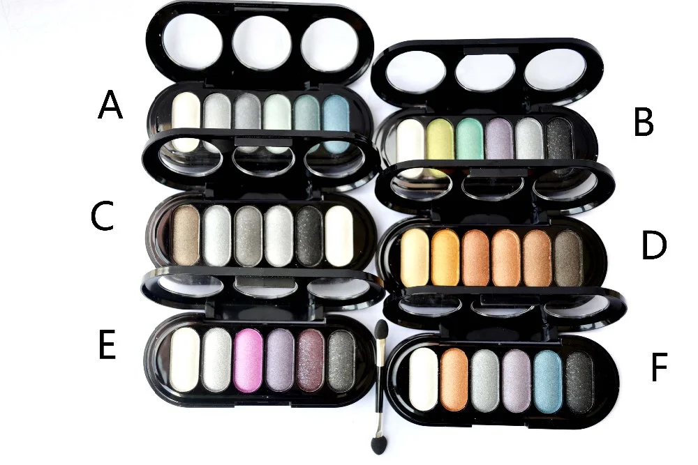 MENOW Glitter  Eyeshadow Palette 6 colors with brush custom logo eyeshadow palette