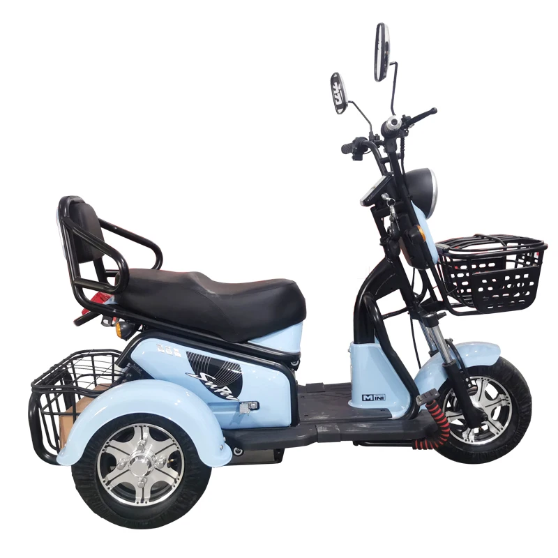 Small and exquisite city etrike electric tricycle for 2 people with 2 storage basket