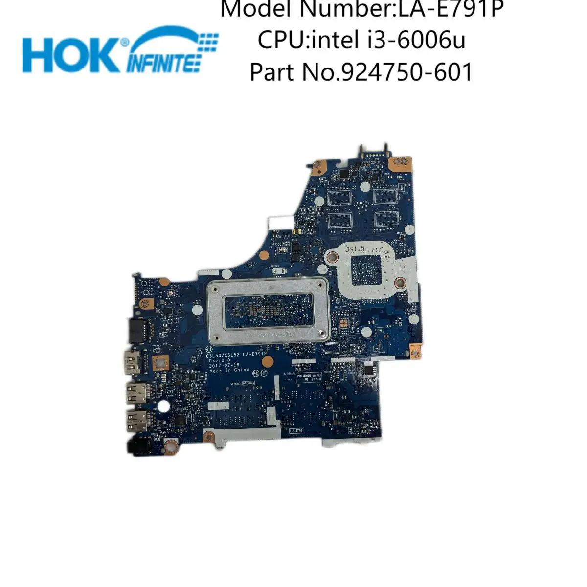 Оптовая Продажа с завода микросхем Intel DDR4 16 ГБ оперативной памяти I3-6006U процессор LA-E791P HP системная плата для компьютера со встроенной видеокартой