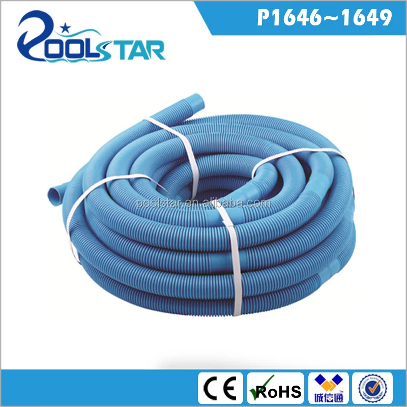 1-1/2 Inch Heavy Duty Extruded PE Swimming Pool Vacuum Hoses 9M (30ft) Blue Inground Pool Cleaning Blue Two Cuffs Flexible