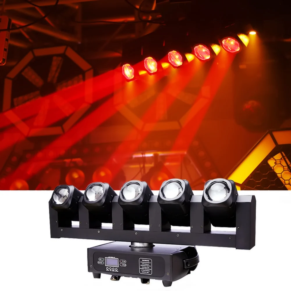 Stage Light Five-fingered Sword 5 Eyes Beam Light Wedding DJ Party KTV Dyed Scanning Spotlight With Strobe LED Moving Head Light