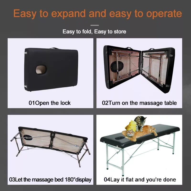 Height adjustable portable folding beauty Thai massage bed