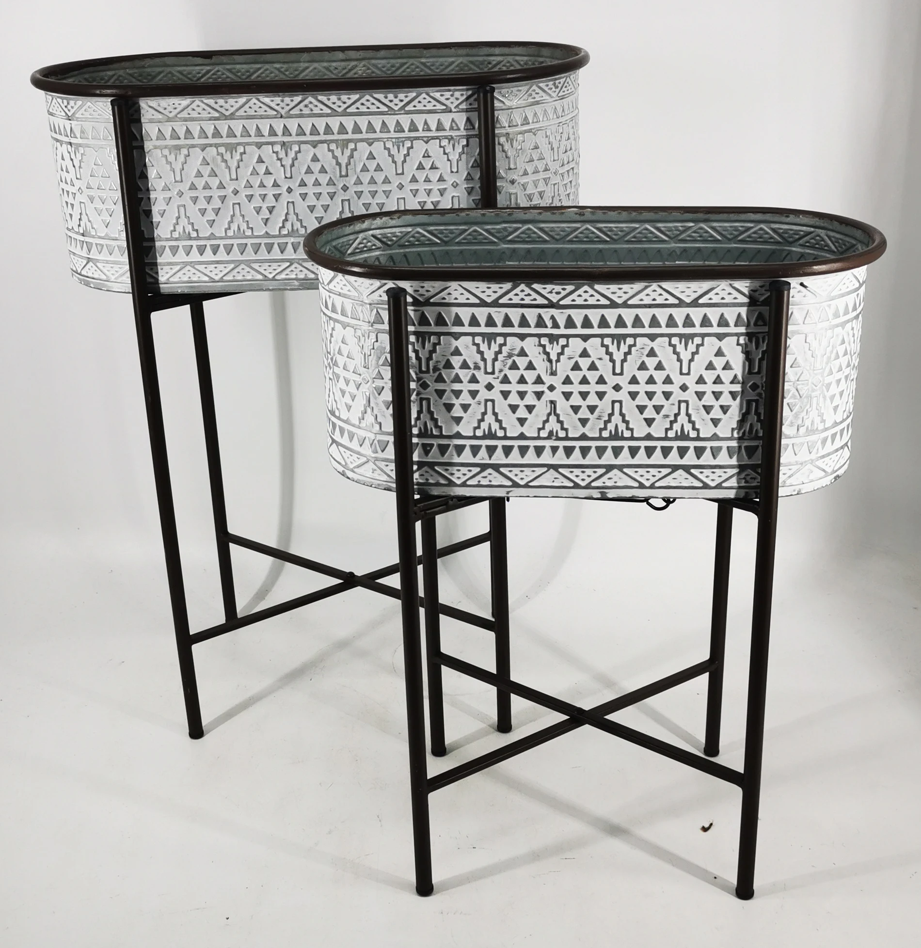 Galvanized Planters Flowers Decorative Round Garden Copper Metal Bucket Plant Pot Ice Bucket