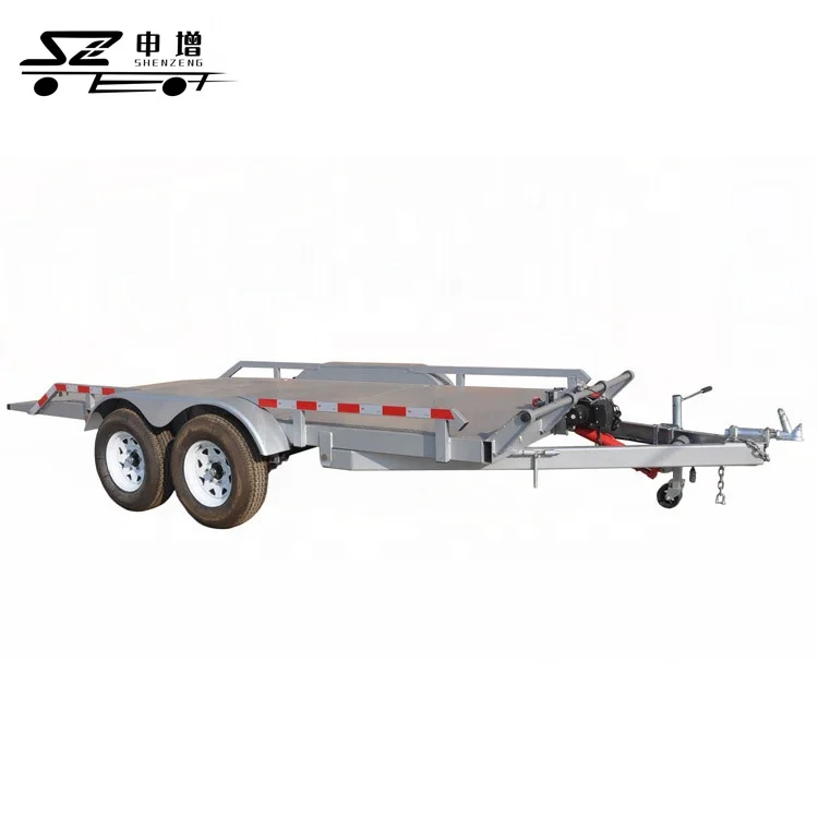 Car Hydraulic Tilt Trailer 3 Tonne Trailer Low Bed tandem Car Trailer
