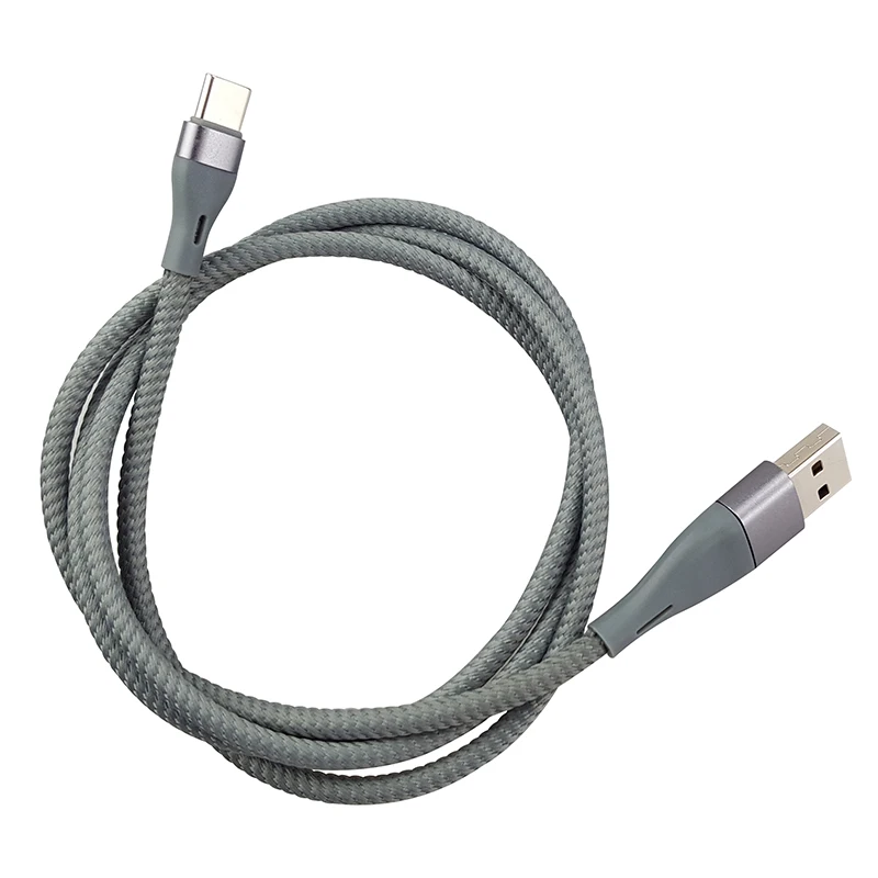 Wholesale SA80-2-c grey color 3A 1m  PD quick charger 2in1type c cable  USB charging cable portable  date cable