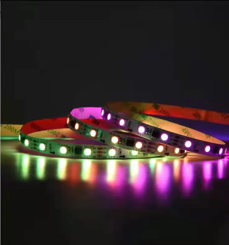 5m/roll DC12V 1903 ic 5050 SMD RGB dream addressable 1 ic control 3 led external ic ws2811 rgb led strip light
