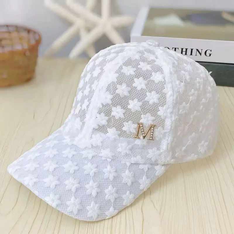 Summer Fashion Baseball Cap outdoor sunhat solid color with mesh hat Trendy Spring custom embroidery logo girls adjustable cap