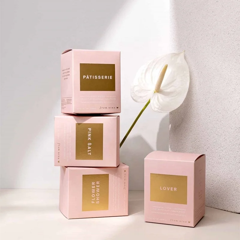 Huaming Luxury Rose Gold 60% Sandalwood and Pear Soy Wax Aromatherapy Scent Candle Wholesale Scented 10oz Candles for Resale