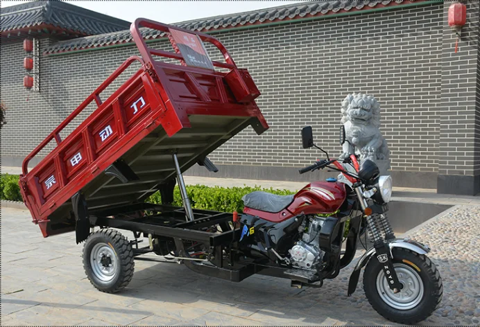 Dump Tricycle Motorcycle Cargo 150cc 200cc Moto Cargo Tricycle Agricultural Three Wheeled Motorcycle