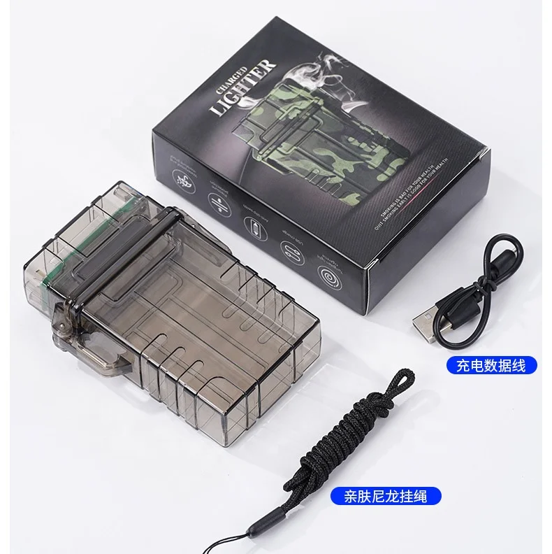 Hot Sell rechargeable wholesale USB coil lighter with waterproof lighter case