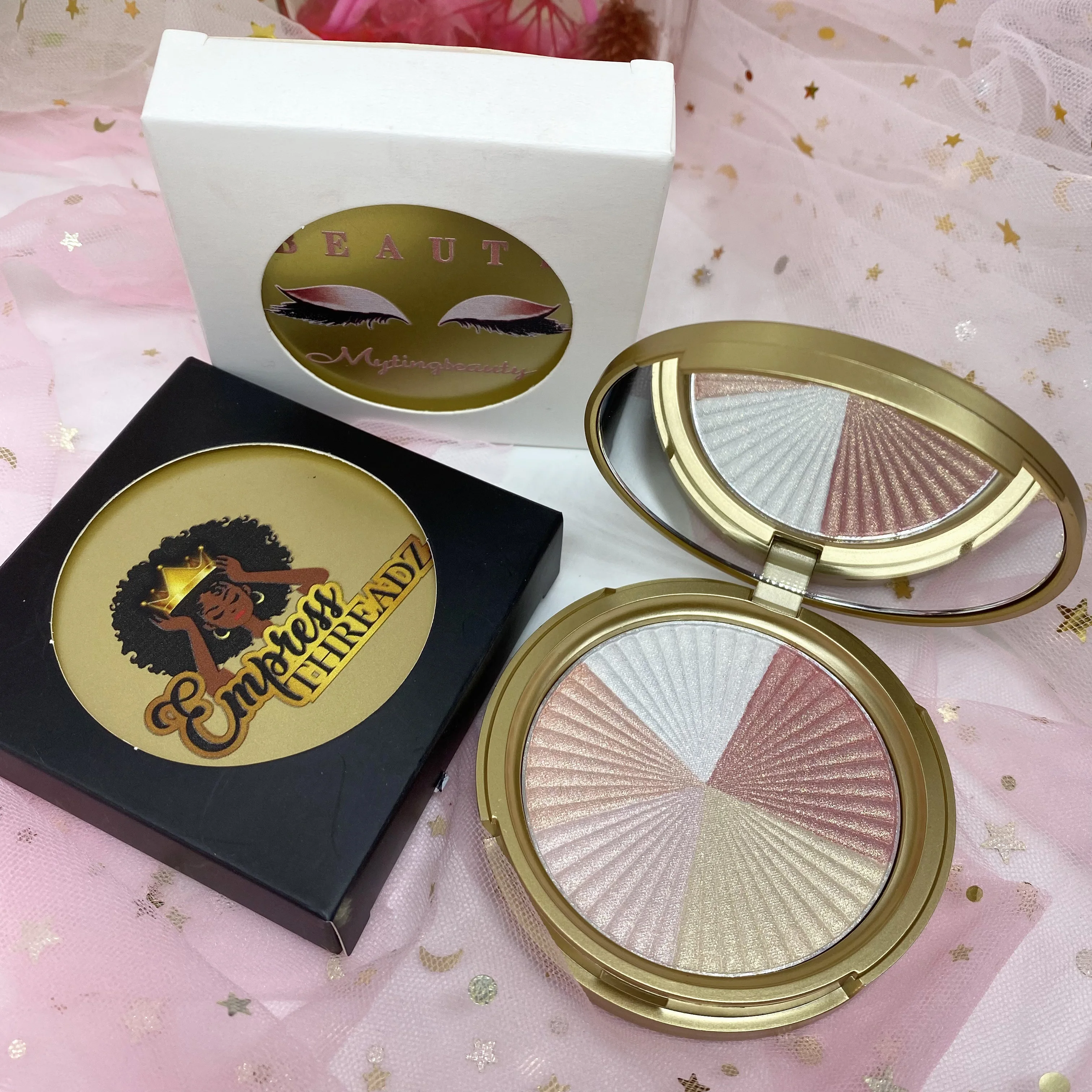 High Pigment Custom Your Own Brand Bronzer Highlight Pressed Powder Private Label 5 Colors Highlighter Makeup