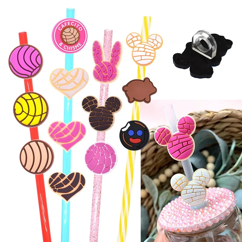 cartoon DISN bow straw topper castle mickey and minnie straw toppers