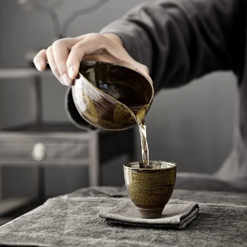 Yiye Qingzhou Male Cup Japanese Handmade Retro Stoneware Powder Fair Cup Even Cup Tea Set Cut Water Neat Ceramic Matcha Bowl