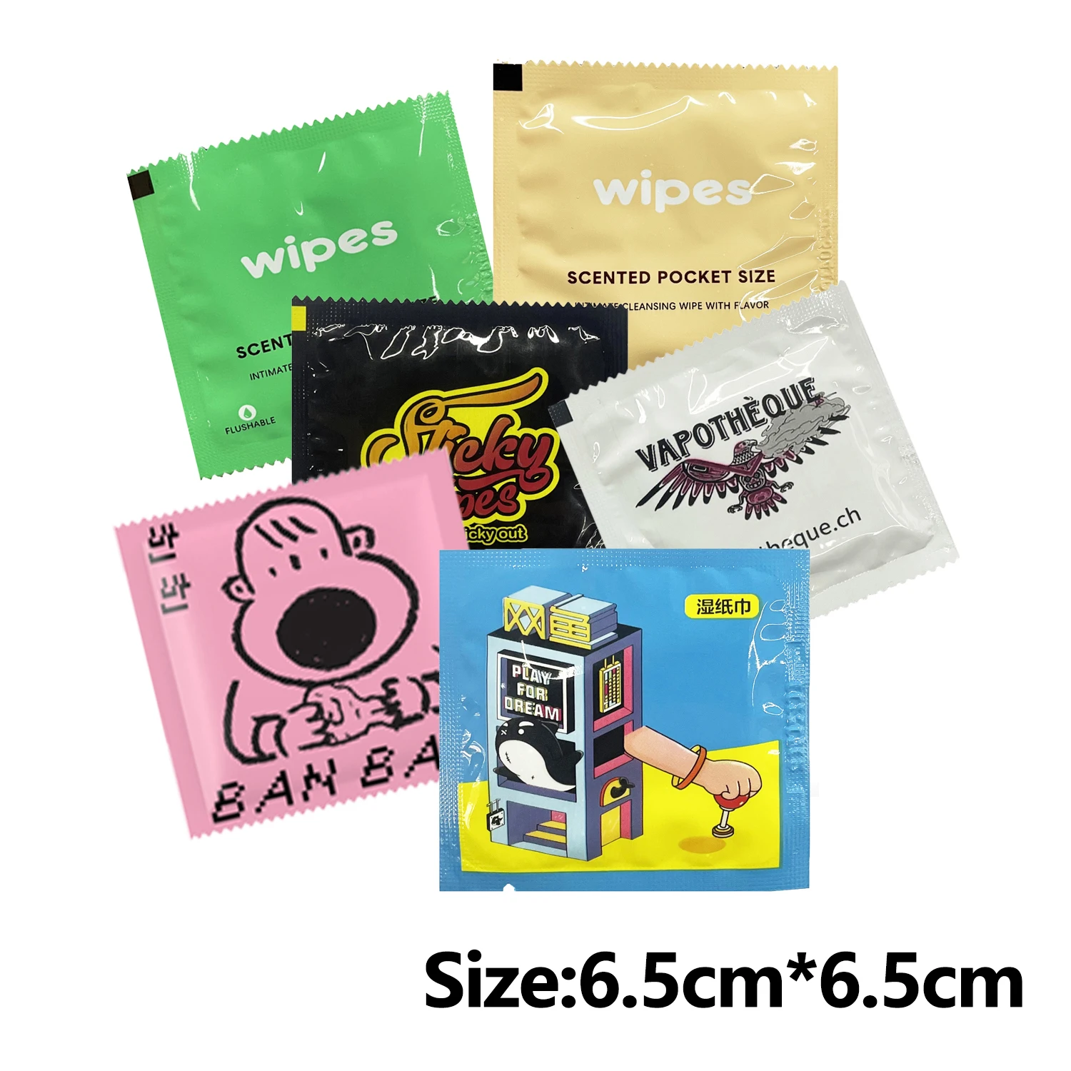 Low MOQ Custom Single Hand Wet Wipes Disposable Restaurant Cleaning Wipes Free Sample Individual Wet Tissue