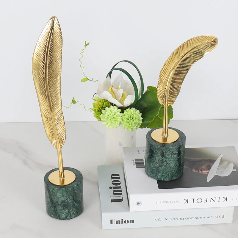 Manufacturers sell marble pure copper leaf ornaments gracefully other home hotel villa decoration accessories