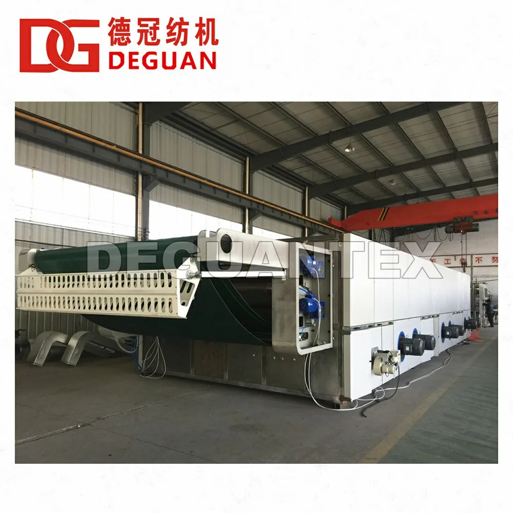 DEGUAN relax dryers are suitable for drying, relaxing and shrinking of dyed or bleached knitwear and delicate woven fabrics from