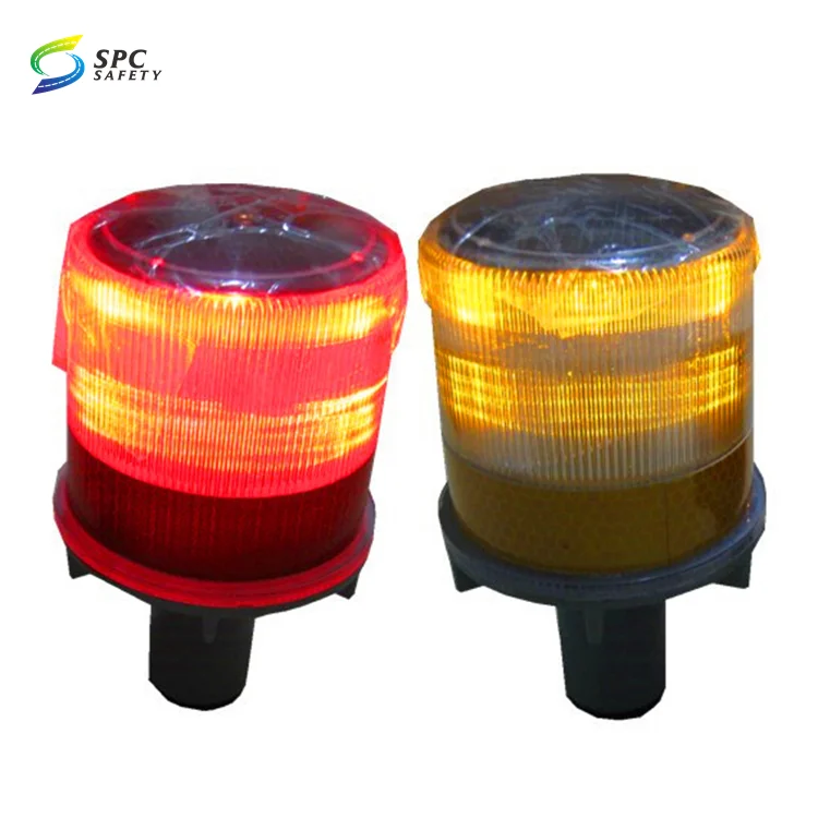 Driveway Road bridge airport led traffic barrier warning lamp construction safety solar barricade light with metal clamp