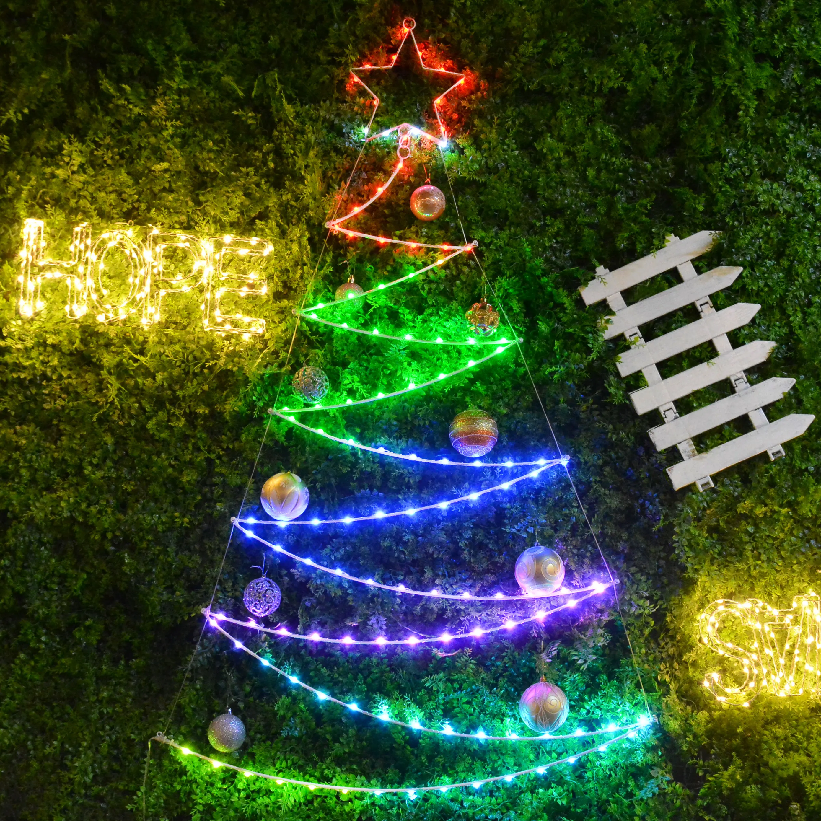 RGB pixel christmas dmx led pixel programmable led string lights novelty addressable rgb led folding rgb christmas light tree
