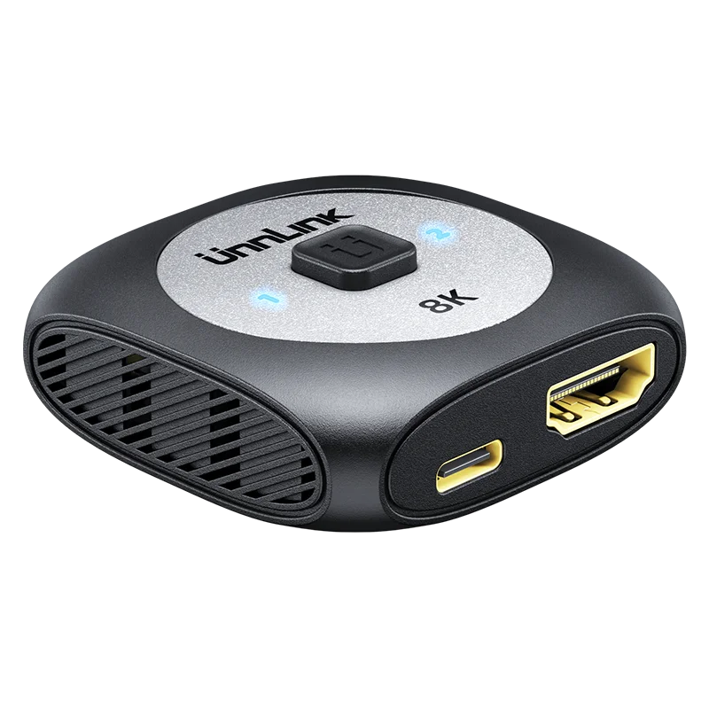 8K HDMI 2.1 Switch 2x1 Video Switcher Two Way Adapter ODM OEM Factory