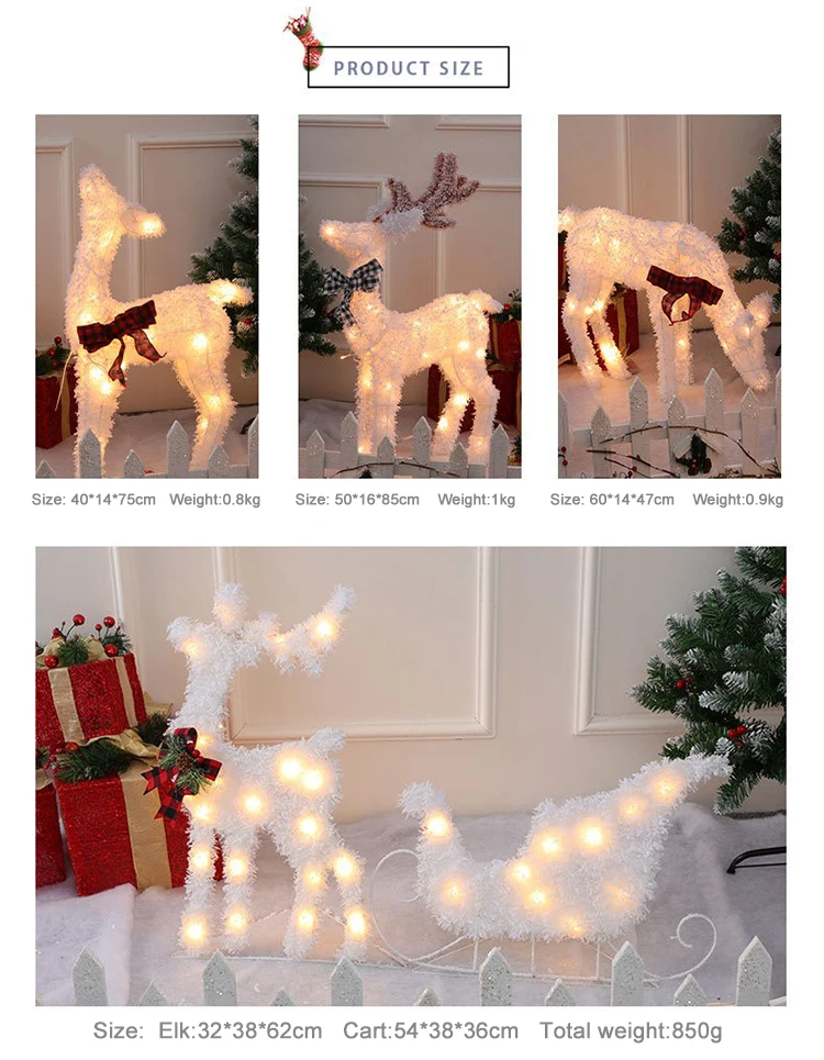 Indoor LED Winter Holiday Yard Supermarket Decoration Luminous Xmas Snowman Deer Christmas Snowman