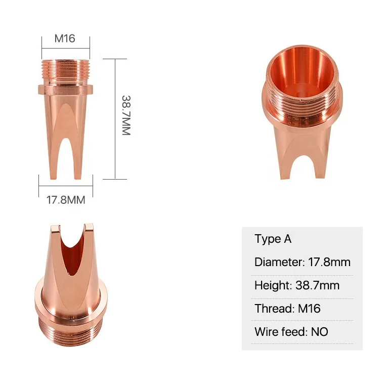 Оригинальные Волоконно-лазерные сварочные сопла с проволочным питателем, медные сварочные сопла