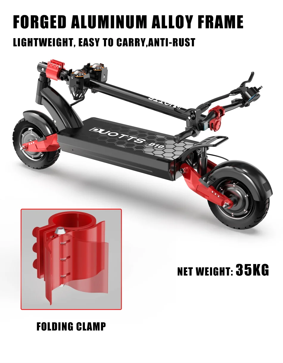 EU warehouse 65km/H 3200W Dual Motor Vespa E Scooter 60V 20.8Ah Long Range Duotts D10 Outdoor Fat Tire Off Road Electric Scooter