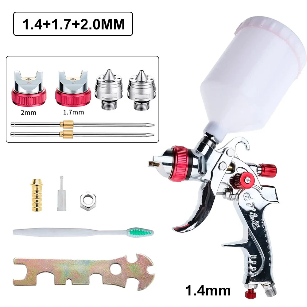 Professional HVLP 600ML Paint Spray Guns Pneumatic Tools 1.4mm/1.7mm/2.0mm Automotive Spray Gun For Auto Refinish.