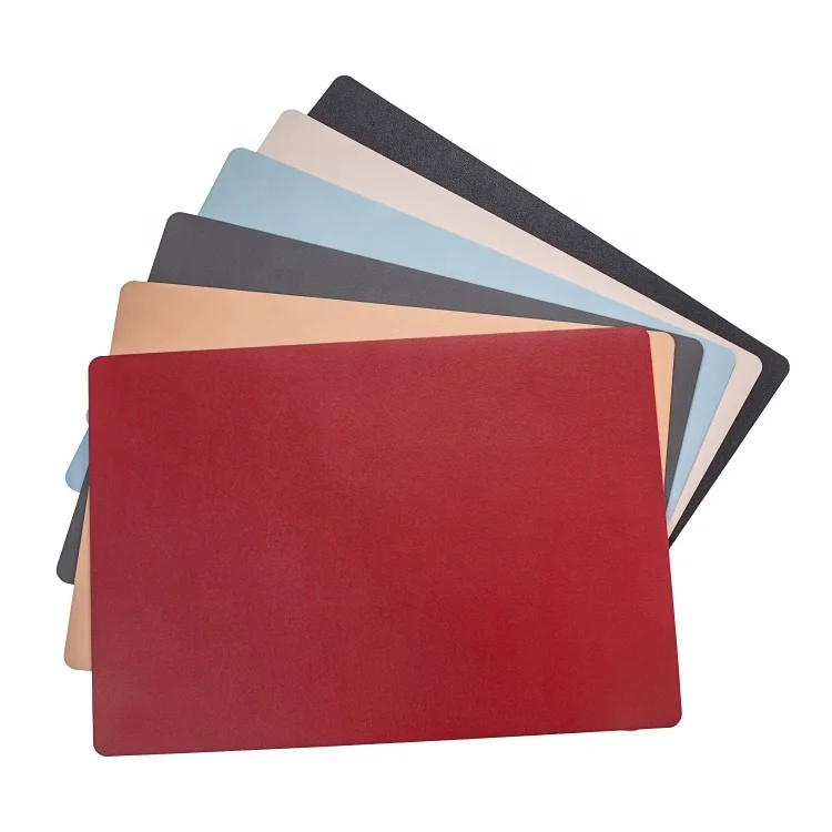 Low Price Hot Selling 4 Pieces Double Sided Leather Placemats Set for Dining Table