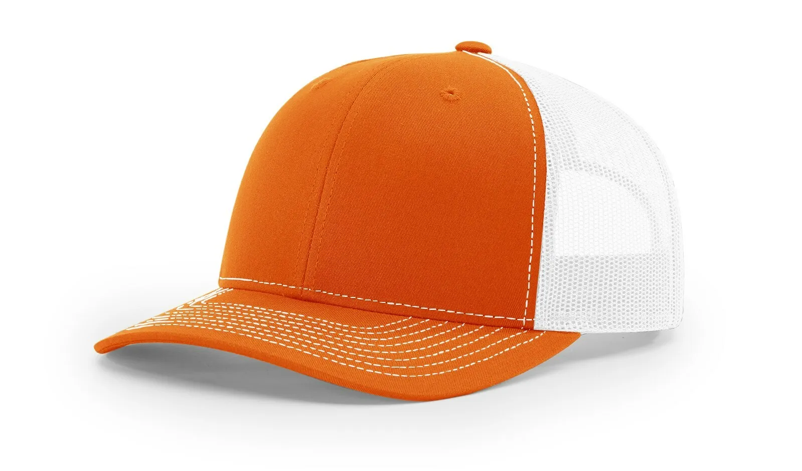 Custom logo embroidered blaze orange hat Richardson 112 mesh trucker hats with semi curved bill Men hunting sports snapback caps