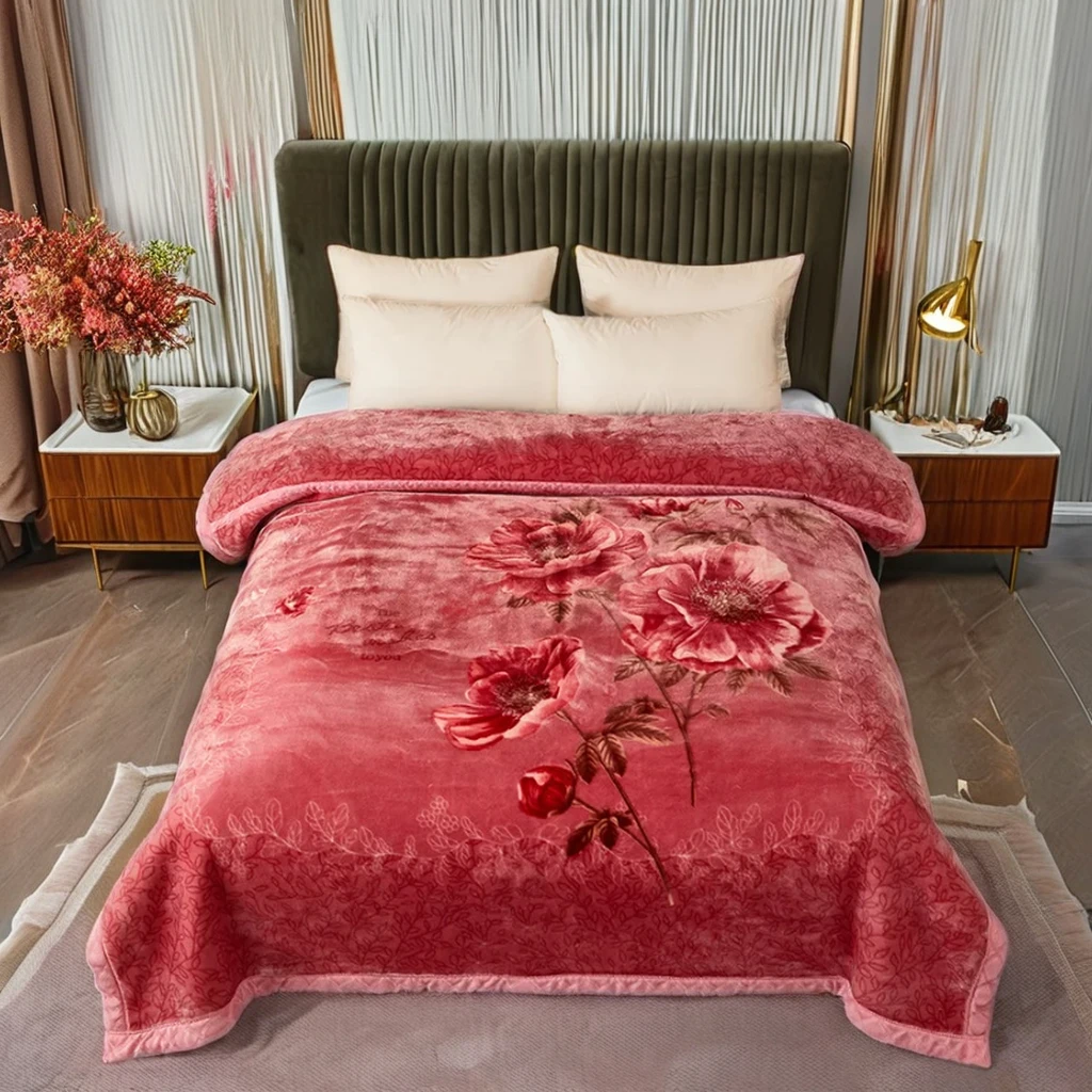 Grace Home Wholesale Mink Blanket Cheap Double Bed Blankets High Quality Thick King Size 4kg 6kg Blankets For Winter