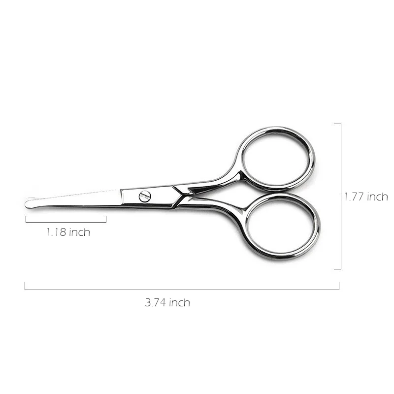 FOCSTAR Colorful Round Tips Nose Eyebrows Moustache Beard Facial Hair Scissors Trimmers (BT8001)