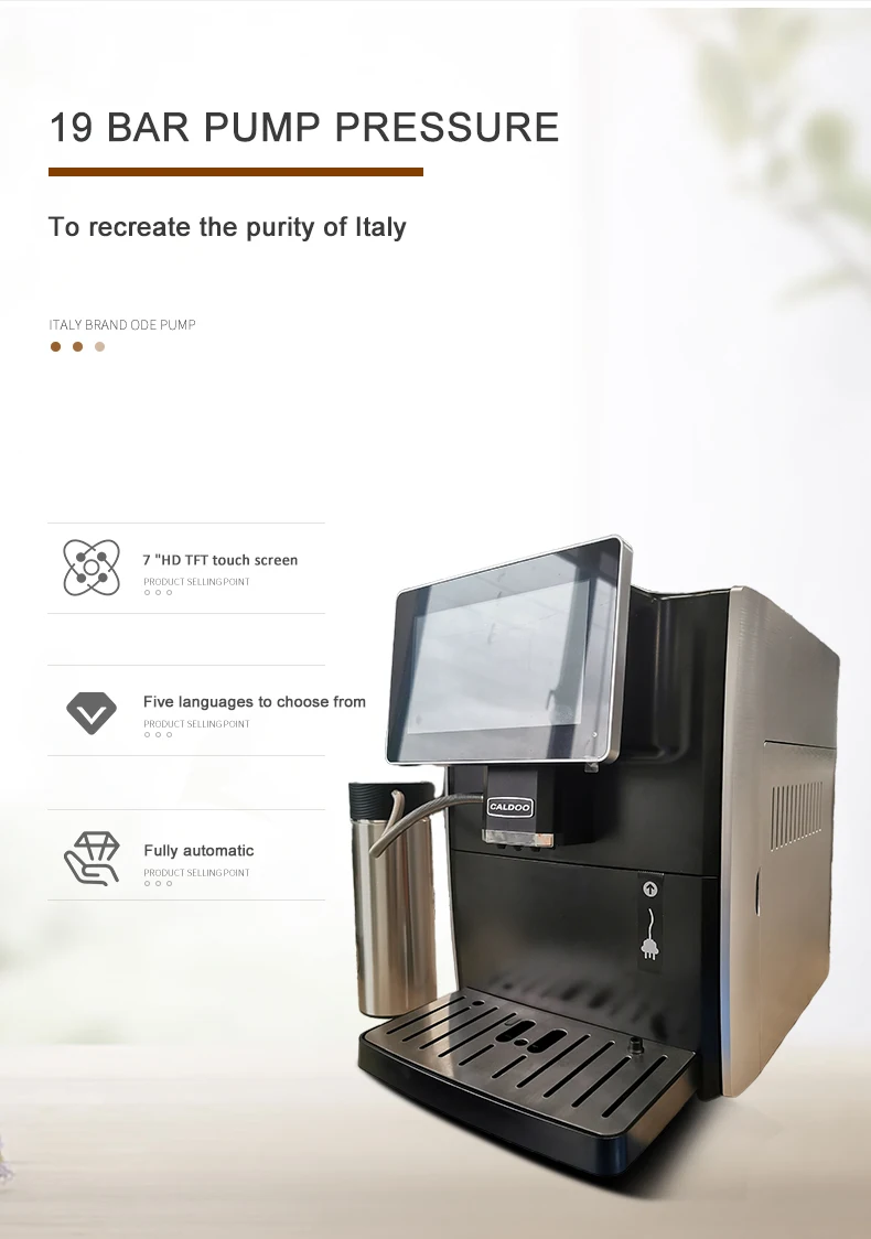 Cafeteras Electric Coffee Maker Best Business Touch Screen Automatic Bean To Cup Coffee Machine With Milk Tank