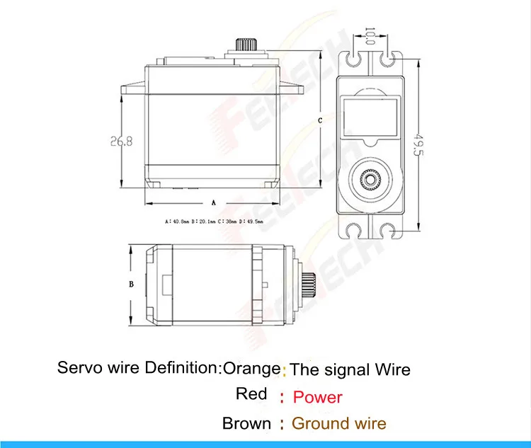 Feetech FS5115M 15KG Full Metal Gear Throttle Servo High Micro FPV Drone Off-Road Quadcopter RC Helicopter Boat Micro Connector