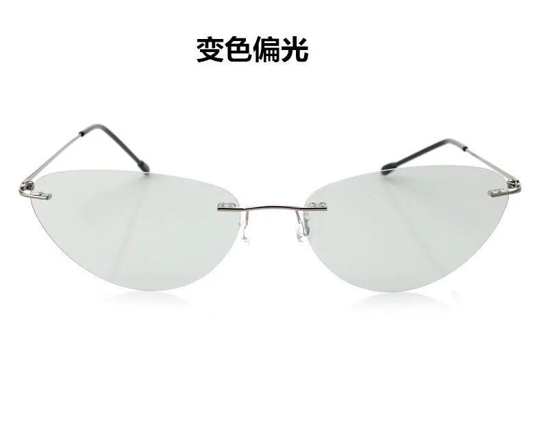 IRLIN Fashion Wholesale Cat Eye Design Women Men Glasses UV400 Polarized Lens Supper Light Rimless Memory Titanium Sunglasses