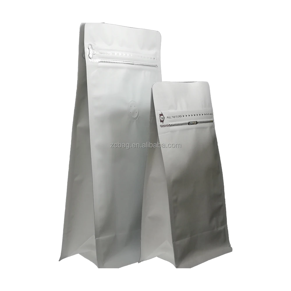 Кофе в зернах 500 г Quad сторона Gusseted восемь стоячая молния Boxpouch плоское дно крафт из алюминизированной фольги Золотой горячий мешок для
