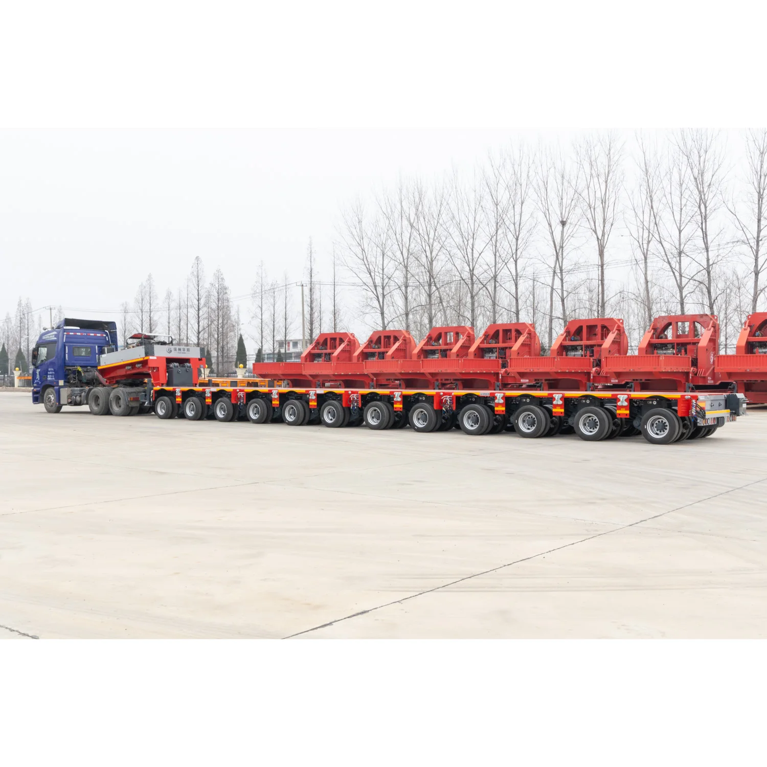 200ton Transport Transformer Compressor Power Energy Flatbed Lowbed Lowboy Hydraulic Modular Truck Semi Trailer
