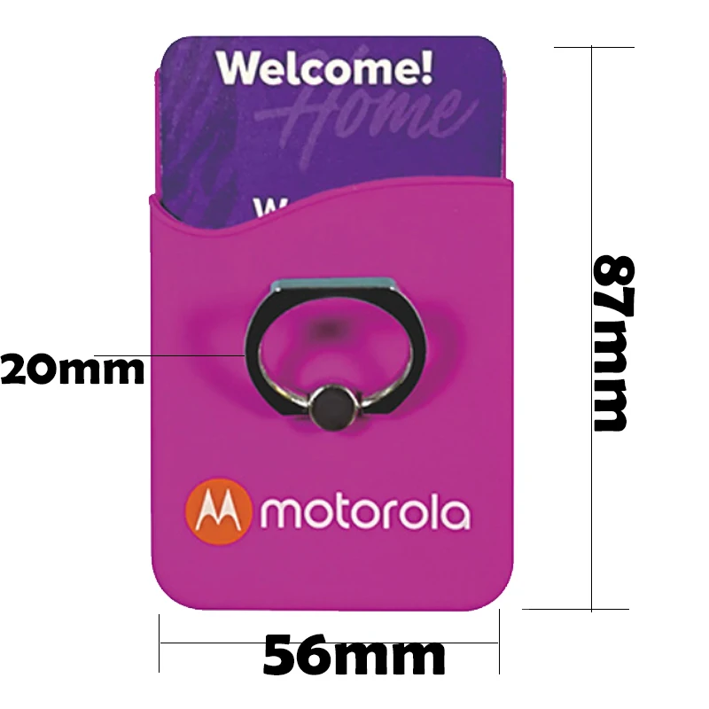 Hot Sale Silicone Phone Card Holder With Ring Stand Customized Design Available
