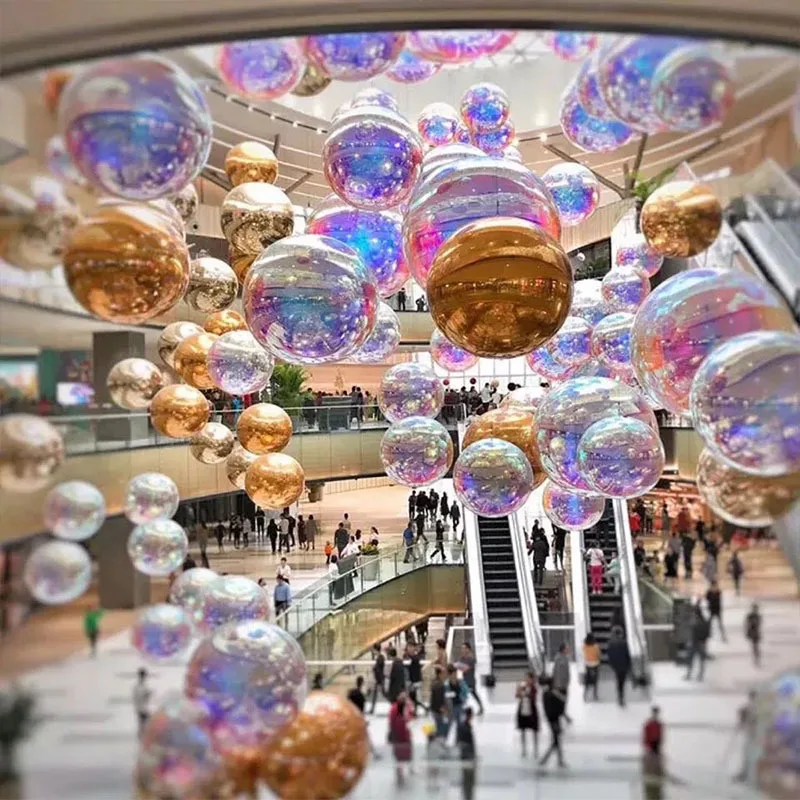 Shinny PVC ball shape inflatable pvc disco mirror ball / inflatable mirror ball ceiling