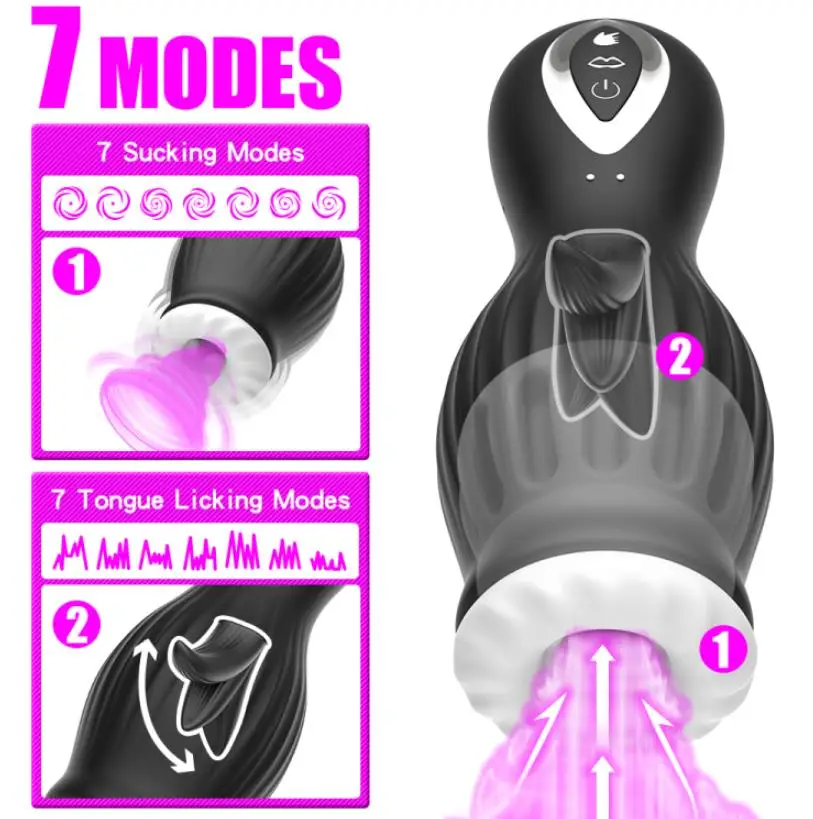 New Tongue Licking Masturbation cup Automatic sucking male masturbators funny vibrators adult toys electric sex toys for men%
