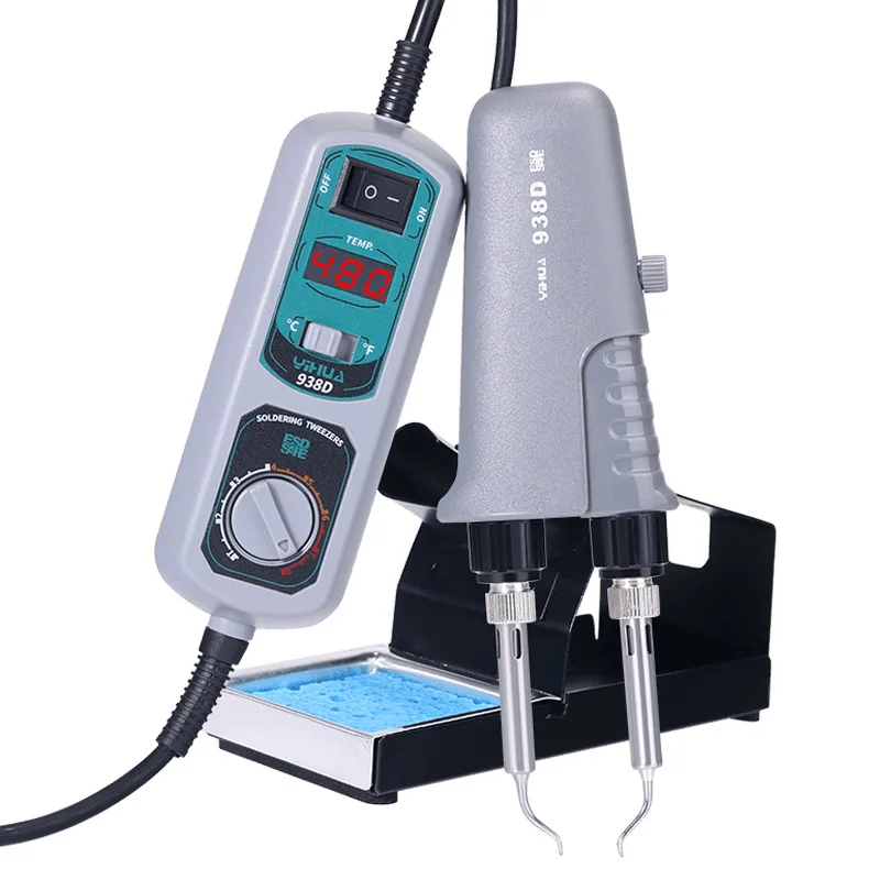 YIHUA 938D Hot Tweezers Type Welding Tool BGA Rework Station Temperature Control Soldering Iron Portable Desoldering