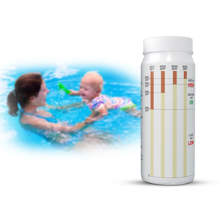 Salt test strips NaCl swimming pool testing strips sodium chloride pool test strips