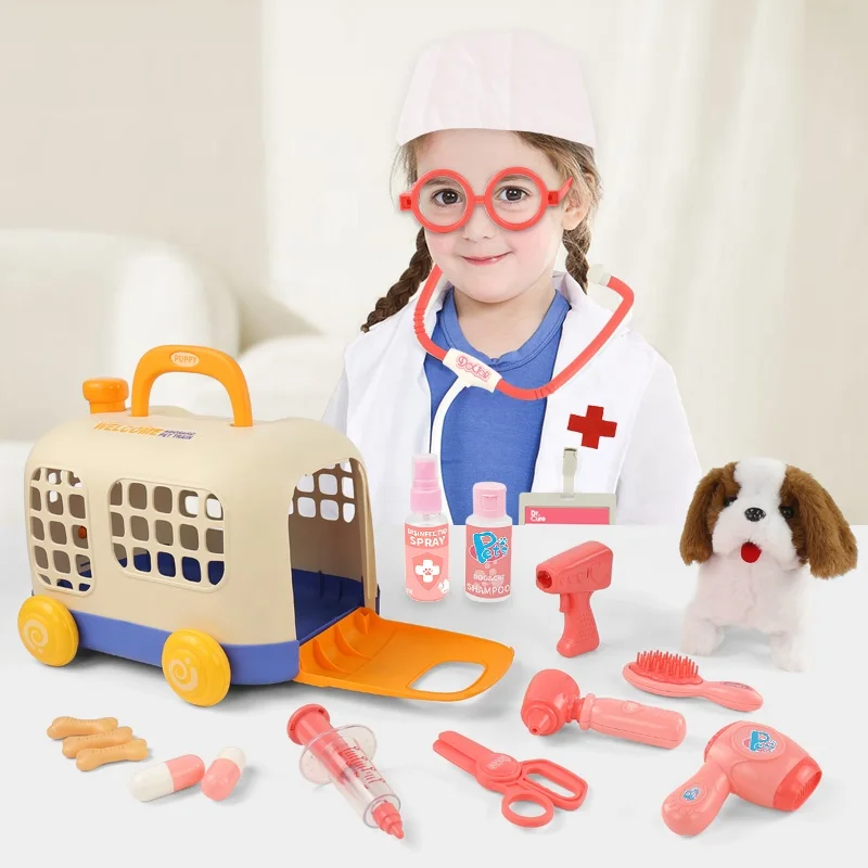 Plush Pet Toys Set Electric Plush Saint Bernard Care Kit 22PCS