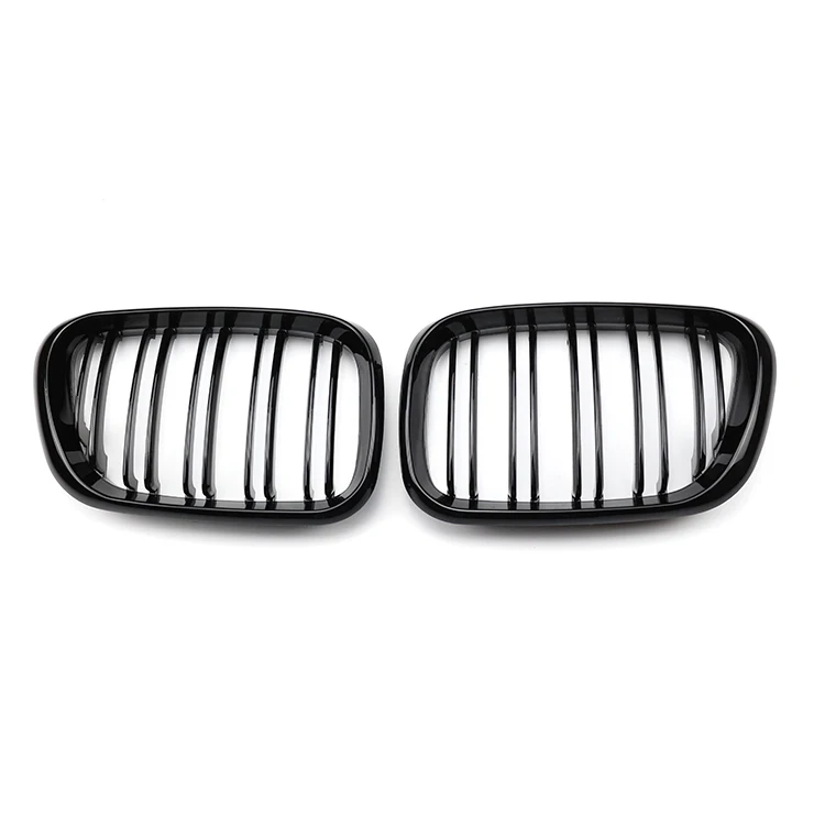 Vintage car body parts auto parts car front bumper grille double slat gloss/matte black car grill for BMW X5 E53 99-03